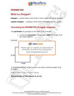 PERIMETER What Is a Polygon?