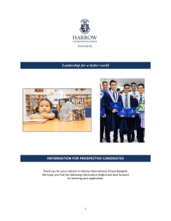 INFORMATION FOR PROSPECTIVE CANDIDATES Leadership for