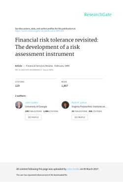 Financial risk tolerance revisited: The