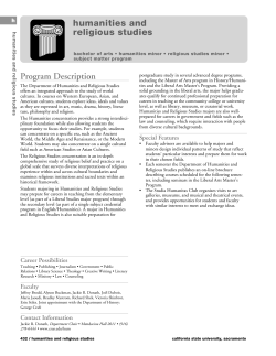 humanities and religious studies Program