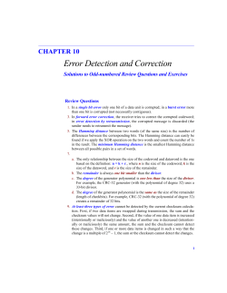 CHAPTER 10 Error Detection and Correction