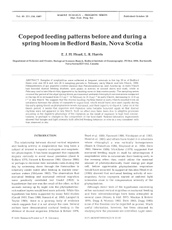 Copepod feeding patterns before and during a spring bloom in