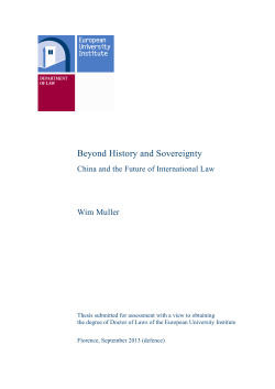 Beyond History and Sovereignty - Cadmus, EUI Research Repository