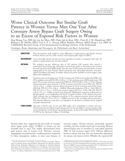 Worse clinical outcome but similar graft patency in women