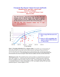 Chesapeake Bay Hypoxic Volume Forecasts and Results Donald