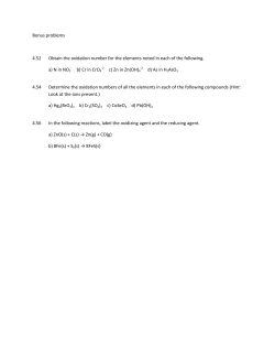 Bonus problems 4.52 Obtain the oxidation number for the elements