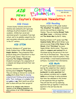 Mrs. Cayton`s Classroom Newsletter