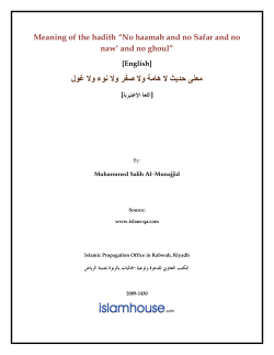Meaning of the hadith &ldquo;No haamah and no Safar and no naw` and