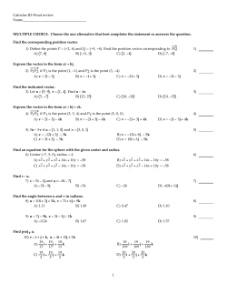Calculus III Final review