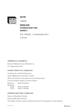 gcse 2011 autumn - english paper 2 foundation