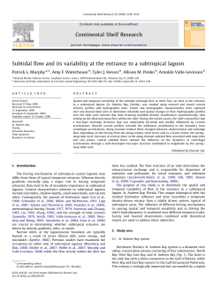 Subtidal flow and its variability at the entrance to a - essie-uf