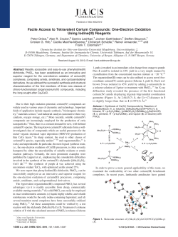 Facile Access to Tetravalent Cerium - Institut für Chemie