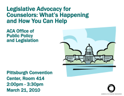 Legislative Advocacy for Counselors