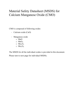 Material Safety Datasheet (MSDS) for Calcium Manganese Oxide