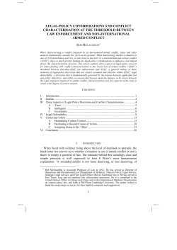legal-policy considerations and conflict characterisation at the