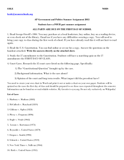 COLE NOHS  AP Government and