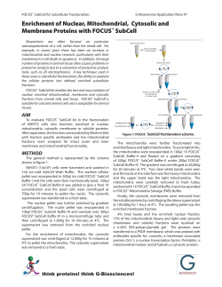 Enrichment of Nuclear, Mitochondrial, Cytosolic and Membrane