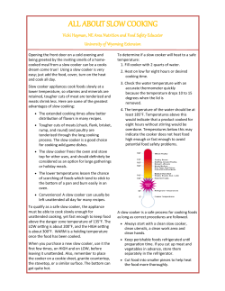 all about slow cooking - University of Wyoming