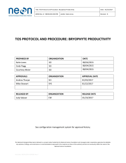 TOS PROTOCOL AND PROCEDURE: BRYOPHYTE PRODUCTIVITY