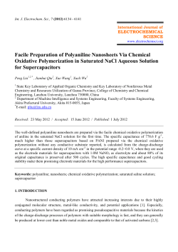 Facile Preparation of Polyaniline Nanosheets Via Chemical