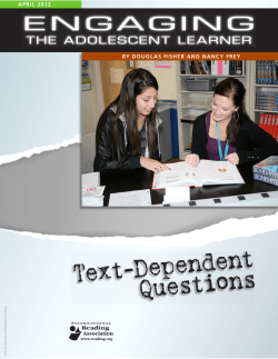 Text-Dependent Questions - College of Education
