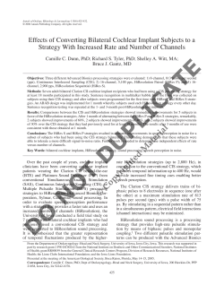 Effects of Converting Bilateral Cochlear Implant