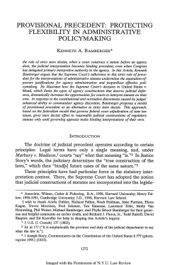 Provisional Precedent: Protecting Flexibility in Administrative