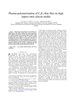 Plasma polymerization of C4F8 thin film on high