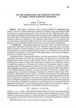 ON THE FORMULATION AND ITERATIVE SOLUTION OF SMALL