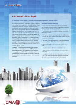 Student Notes Cost Volume Profit Analysis 10