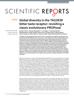 Global diversity in the TAS2R38 bitter taste receptor