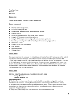 Course Text United States History: Reconstruction to the Present