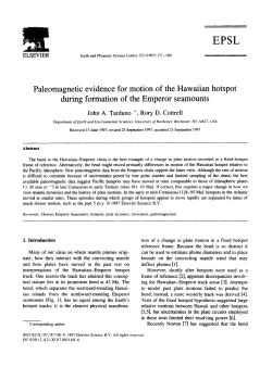 Paleomagnetic during evidence for motion of the Hawaiian hotspot