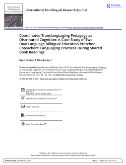 Coordinated Translanguaging Pedagogy as Distributed Cognition: A