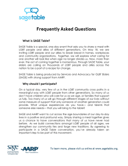 SAGE Table is a special, one-day event that asks you to share a