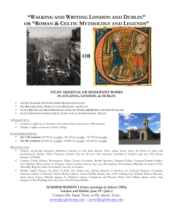 “WALKING AND WRITING LONDON AND DUBLIN” OR “ROMAN