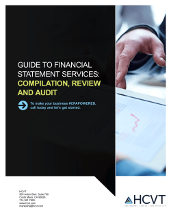 GUIDE TO FINANCIAL STATEMENT SERVICES: COMPILATION