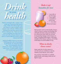 Drink to your health - Yukon Health and Social Services