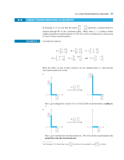 2.2 LINEAR TRANSFORMATIONS IN GEOMETRY