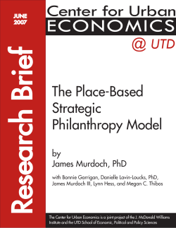 The Place-Based Strategic Philanthropy Model