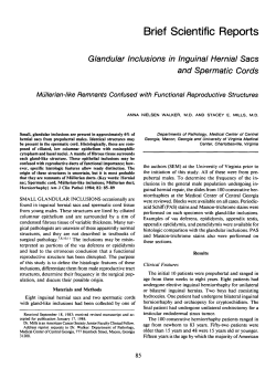 Brief Scientific Reports Glandular Inclusions in Inguinal Hernial Sacs