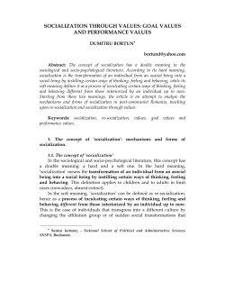 socialization through values: goal values and