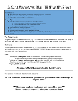 To Kill A Mockingbird:TRIAL LITERARY ANALYSIS Essay