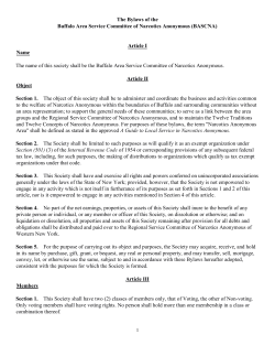 The Bylaws of the Buffalo Area Service Committee of Narcotics