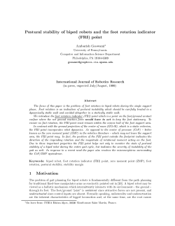Postural stability of biped robots and the foot rotation indicator (FRI