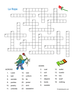 La Ropa - Printable Spanish