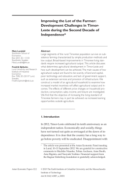 Improving the Lot of the Farmer: Development Challenges in Timor