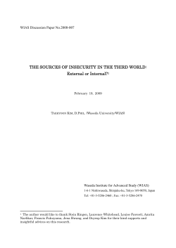 THE SOURCES OF INSECURITY IN THE THIRD WORLD: External