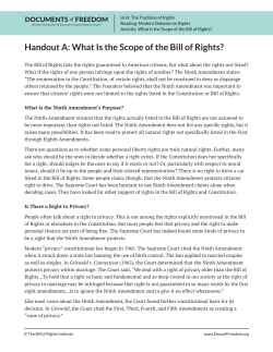 Handout A: What Is the Scope of the Bill of Rights?