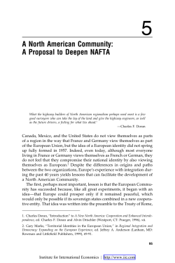 A North American Community: A Proposal to Deepen NAFTA